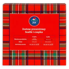 ZESTAW PREZENTOWY CZAPKA + SZALIK W KRATĘ