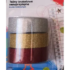 TASIEMKI BROKATOWE SAMOPRZYLEPNE DO PRAC KREATYWNYCH 3 SZT