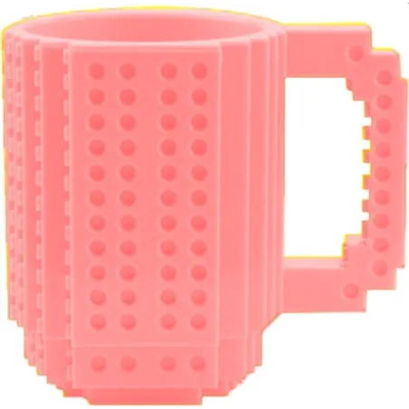 KUBEK KLOCKOWY RÓŻOWY 350 ML
