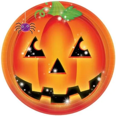 Talerzyki Papierowe Dynia 8 Sztuk 23 Cm Halloween Talerzyki Papierowe Dynia 8 Sztuk 23 Cm Halloween