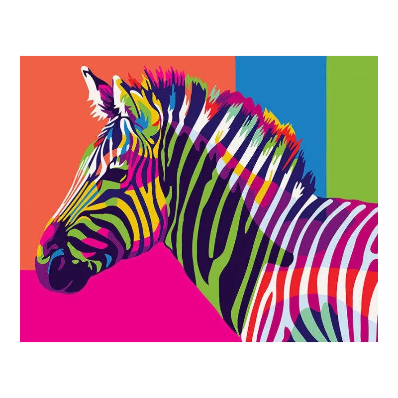 MALOWANIE PO NUMERACH TĘCZOWA ZEBRA