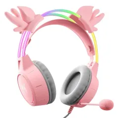 SŁUCHAWKI GAMINGOWE ONIKUMA X15 PRO BUCKHORN RGB RÓŻOWE