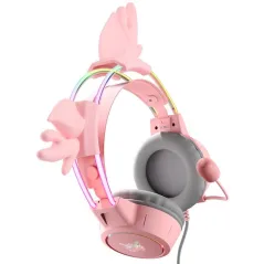 SŁUCHAWKI GAMINGOWE ONIKUMA X15 PRO BUCKHORN RGB RÓŻOWE
