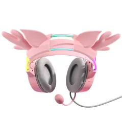 SŁUCHAWKI GAMINGOWE ONIKUMA X15 PRO BUCKHORN RGB RÓŻOWE