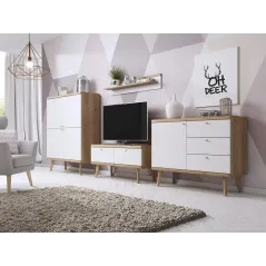 Półka Wisząca Na Książki Primo Biały Styl Klasyczny Piaski