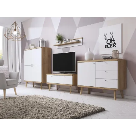 Półka Wisząca Na Książki Primo Biały Styl Klasyczny Piaski