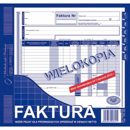 DRUK FAKTURA NETTO WIELOKOPIUJĄCA