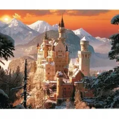DIAMENTOWA MOZAIKA ZAMEK W ALPACH ZIMĄ 40 X 30 CM
