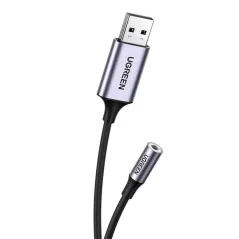 ADAPTER AUDIO USB DO MINI JACK 3.5MM AUX (SZARY) UGREEN CM477,