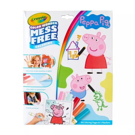 ŚWINKA PEPPA. CRAYOLA COLOR WONDER MESS FREE