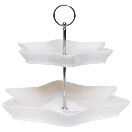 PORCELANOWA PATERA NA TORT OWOCE CIASTO 2 POZIOMY GWIAZDA TACA