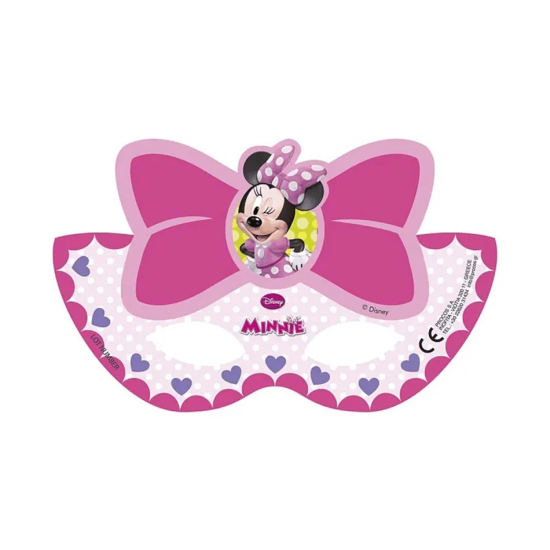 MASKA PAPIEROWA MYSZKA MINNIE  6 SZT.