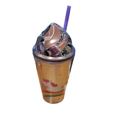 KUBEK ZE SŁOMKĄ I POKRYWKĄ JEDNOROŻEC 350ML