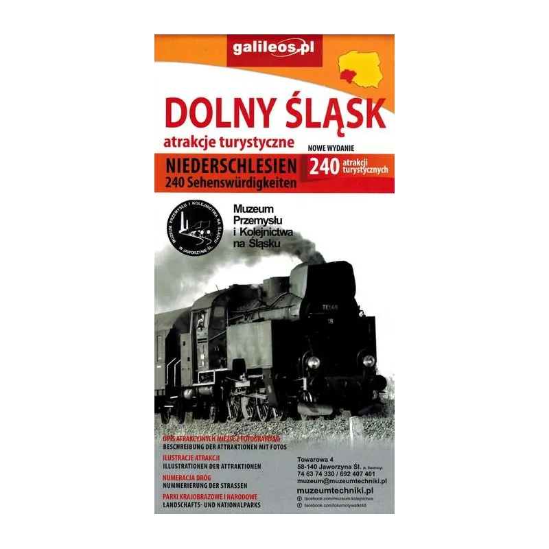 DOLNY ŚLĄSK. MAPA ATRAKCJI TURYSTYCZNYCH