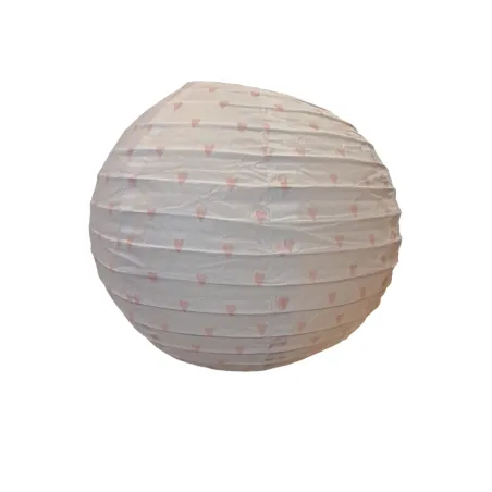 LAMPION PAPIEROWY BIAŁY W SERDUSZKA