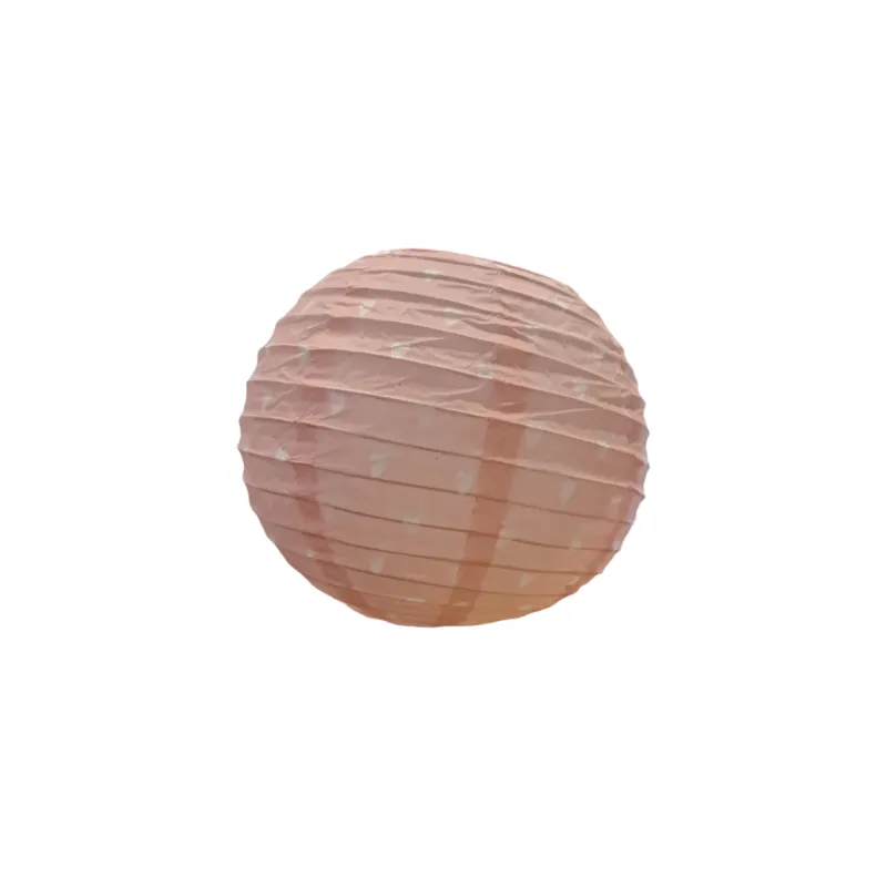 LAMPION PAPIEROWY RÓŻOWY W BIAŁE SERCA