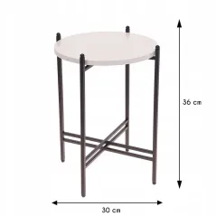 Stolik Kawowy Składany Loft Metalowy Marmurkowy 30 Cm Industrialny Home Styling Collection
