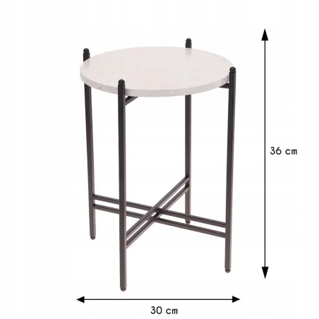 Stolik Kawowy Składany Loft Metalowy Marmurkowy 30 Cm Industrialny Home Styling Collection