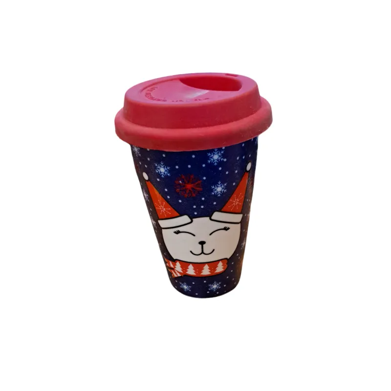 PORCELANOWY KUBEK TERMICZNY ŚWIĄTECZNY 300ML