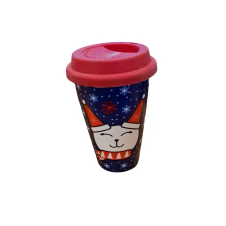 PORCELANOWY KUBEK TERMICZNY ŚWIĄTECZNY 300ML