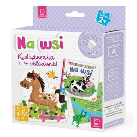 NA WSI. KSIĄŻECZKA + 4 UKŁADANKI. PUZZLE DLA MALUCHA 2+ - Aksjomat