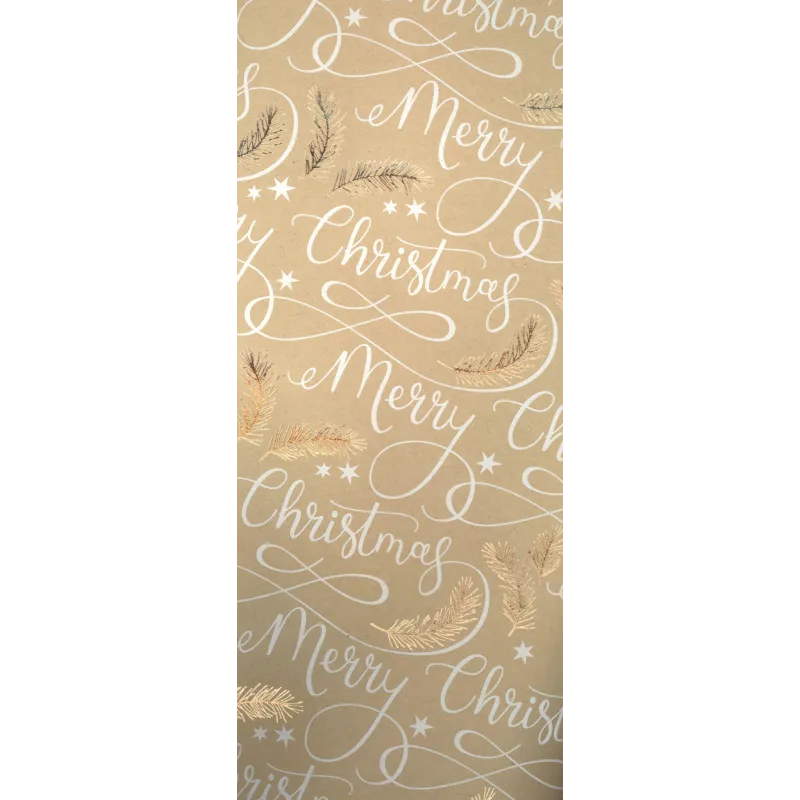 PAPIER DO PAKOWANIA PREZENTÓW ŻYCZENIA MERRY CHRISTMAS 150 X 70 CM
