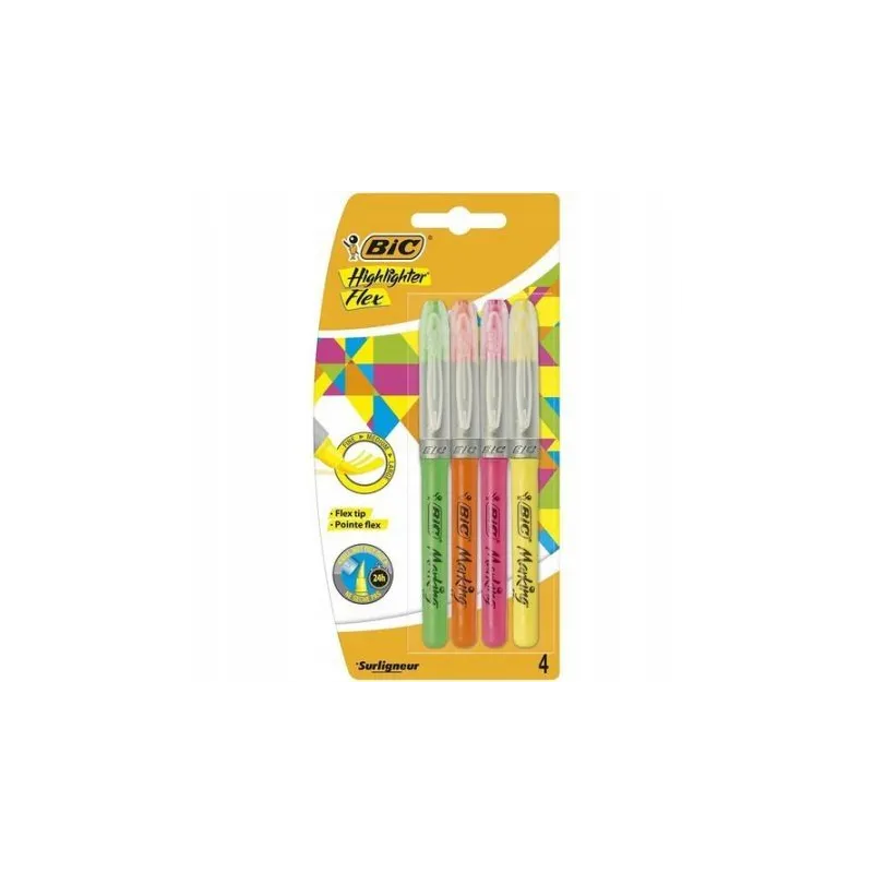 ZAKREŚLACZE BIC HIGHLIGHTER FLEX 4 KOLORY