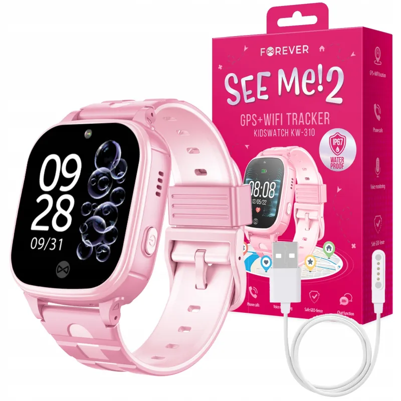 SMARTWATCH DLA DZIECI KIDS SEE ME 2 FOREVER KW-310 RÓŻOWY