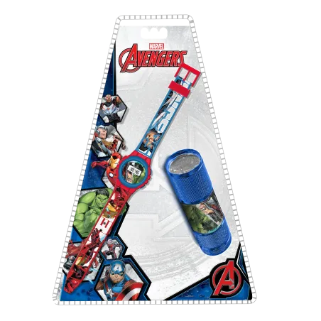 ZEGAREK CYFROWY I LATARKA LED AVENGERS 3+