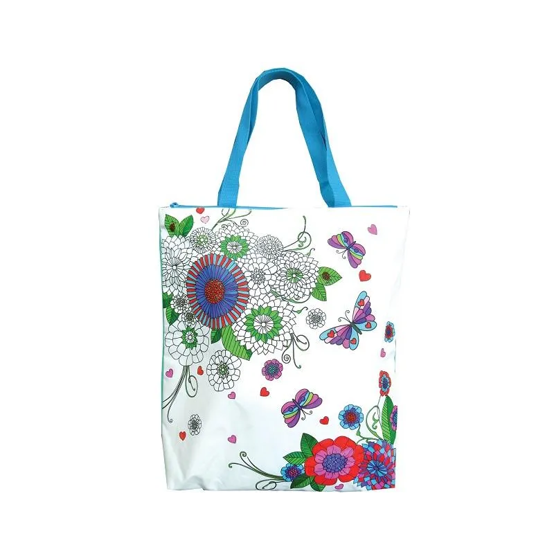 TORBA KWIATY DO KOLOROWANIA + MARKERY 6+