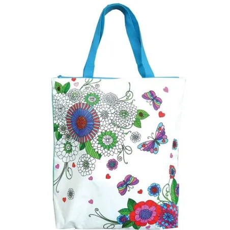 TORBA KWIATY DO KOLOROWANIA + MARKERY 6+