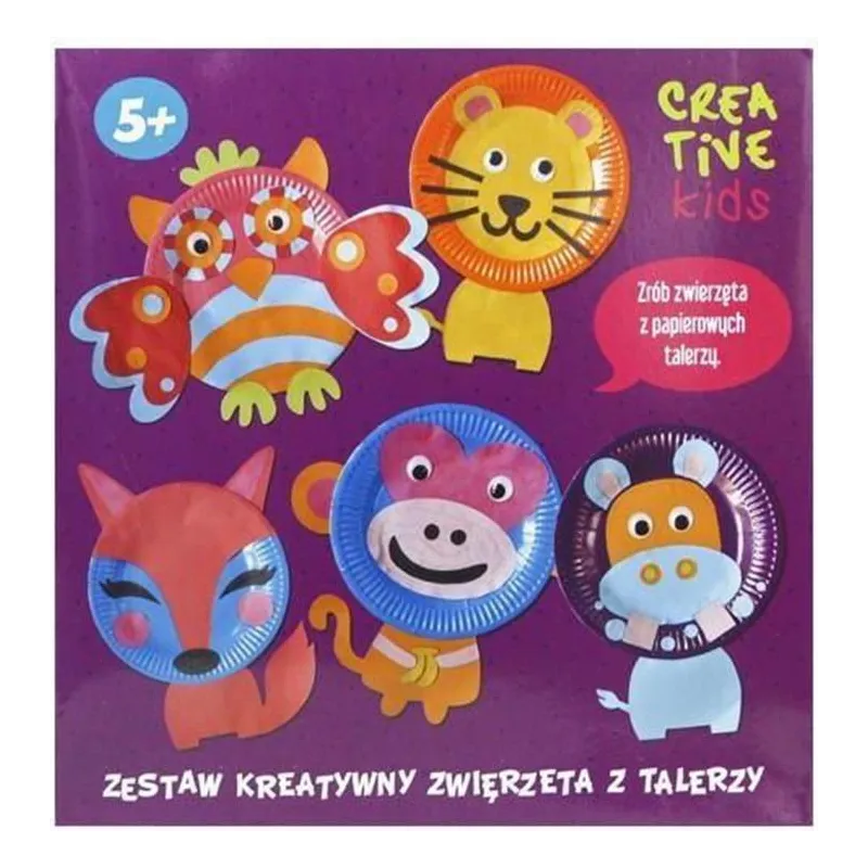 ZWIERZĘTA Z TALERZY ZESTAW KREATYWNY ZRÓB ZWIERZĘTA Z PAPIEROWYCH TALERZY 5+
