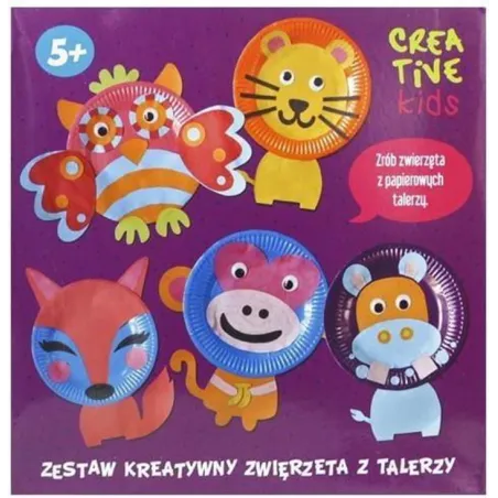 ZWIERZĘTA Z TALERZY ZESTAW KREATYWNY ZRÓB ZWIERZĘTA Z PAPIEROWYCH TALERZY 5+