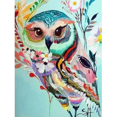 MOZAIKA DIAMENTOWA  KOLOROWA SOWA 40 X 50 CM