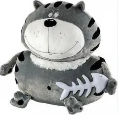 MASKOTKA KOT BONUS Z RYBKĄ 65CM