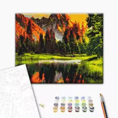 Malowanie Po Numerkach Zachód Słońca W Górskiej Dolinie 40 X 50 Cm