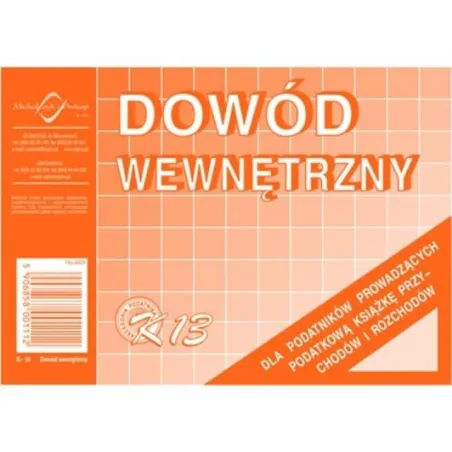 DOWÓD WEWNĘTRZNY A6 TYP: K13