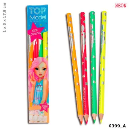 Zestaw Kredek Neon Top Model 4 Kolory Zestaw Kredek Neon Top Model 4 Kolory