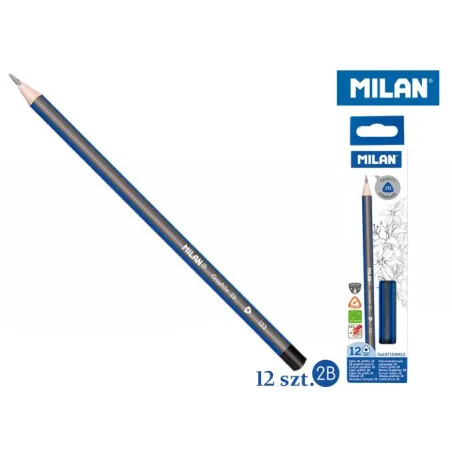 Ołówek Milan Trójkątny 2B 12 Sztuk Ołówek Milan Trójkątny 2B 12 Sztuk