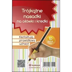 NASADKI TRÓJKĄTNE NA OŁÓWKI I KREDKI KORYGUJĄCE NIEPRAWIDŁOWY UCHWYT 10 SZTUK