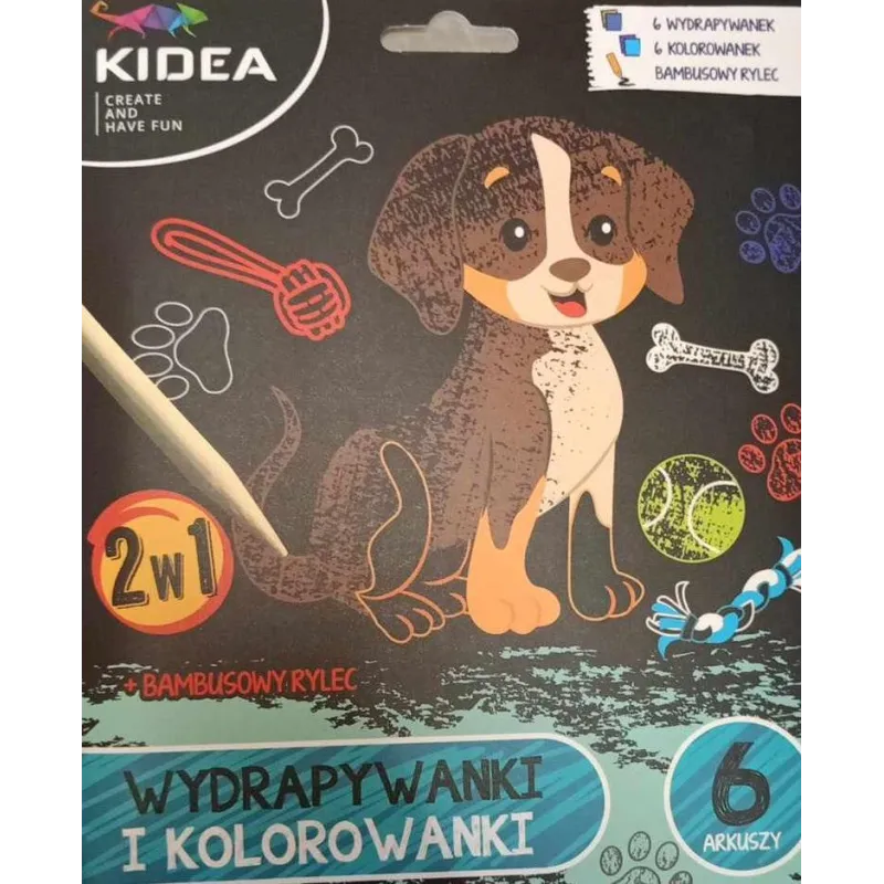 PIESEK. WYDRAPYWANKI I KOLOROWANKI 2W1