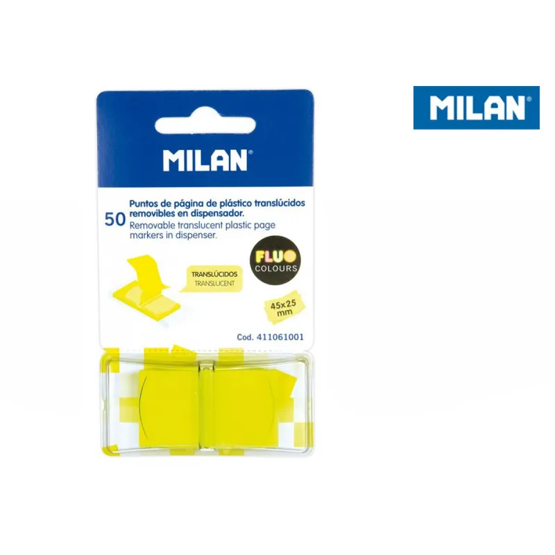 ZAKŁADKI INDEKSUJĄCE TRANSPARENTNE MILAN FLUO ŻÓŁTE 50 SZT.