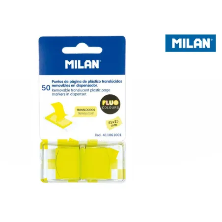 ZAKŁADKI INDEKSUJĄCE TRANSPARENTNE MILAN FLUO ŻÓŁTE 50 SZT.