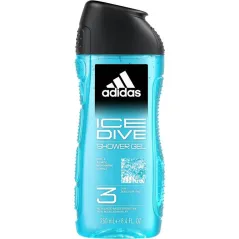 Adidas Ice Dive Męski Zestaw Prezentowy Żel Pod Prysznic 3W1+ Dezodorant Spray 150 Ml + Dezodorant 75Ml