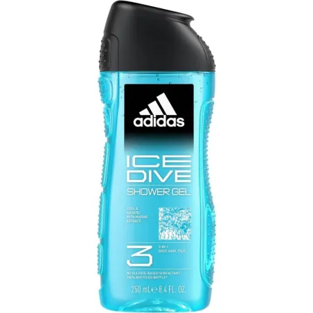 Adidas Ice Dive Męski Zestaw Prezentowy Żel Pod Prysznic 3W1+ Dezodorant Spray 150 Ml + Dezodorant 75Ml