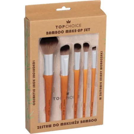 ZESTAW PĘDZLI DO MAKIJAŻU BAMBOO 5 SZT. TOP CHOICE