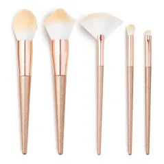 MAKEUP REVOLUTION PRECIOUS STONE ZESTAW PĘDZLI ROSE QUARTZ, 5 SZT.