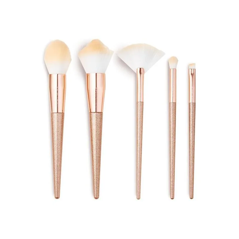MAKEUP REVOLUTION PRECIOUS STONE ZESTAW PĘDZLI ROSE QUARTZ, 5 SZT.