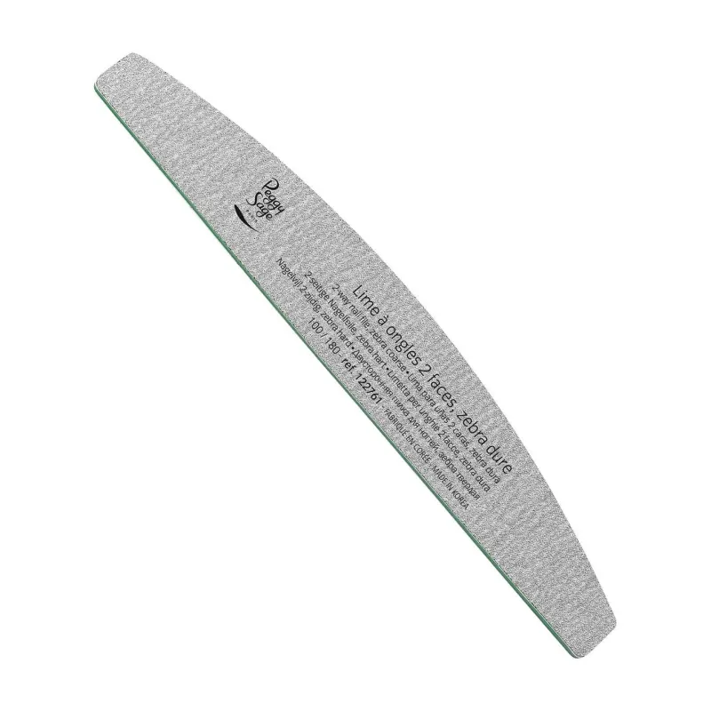 PILNIK DO PAZNOKCI DWUSTRONNY 100/180 PÓŁKSIĘŻYC ZEBRA PEGGY SAGE 2-WAY NAIL FILE ZEBRA COARSE