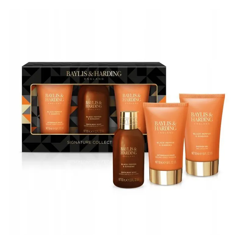 ZESTAW KOSMETYKÓW DLA MĘŻCZYZN 3 SZT. BAYLIS & HARDING BLACK PEPPER & GINSENG MEN'S
